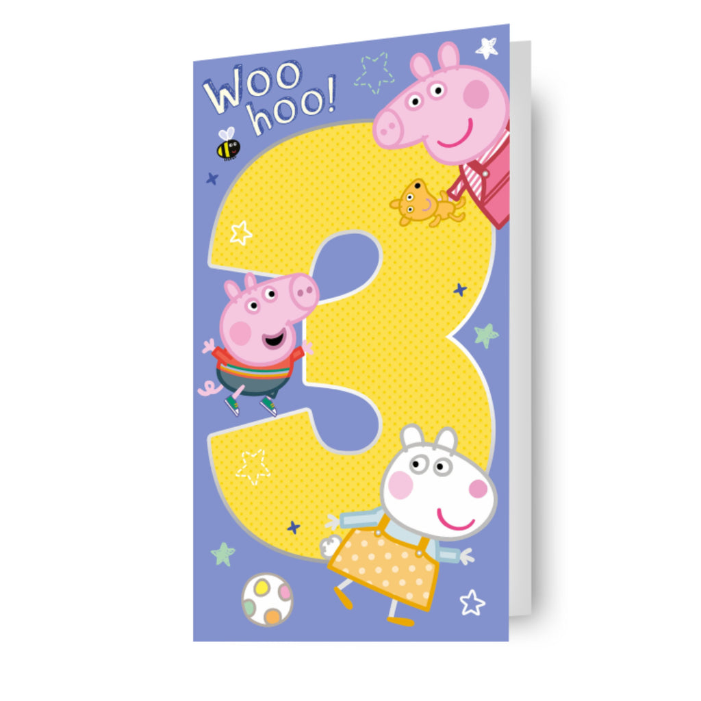 Peppa Pig Age 3 Birthday Card