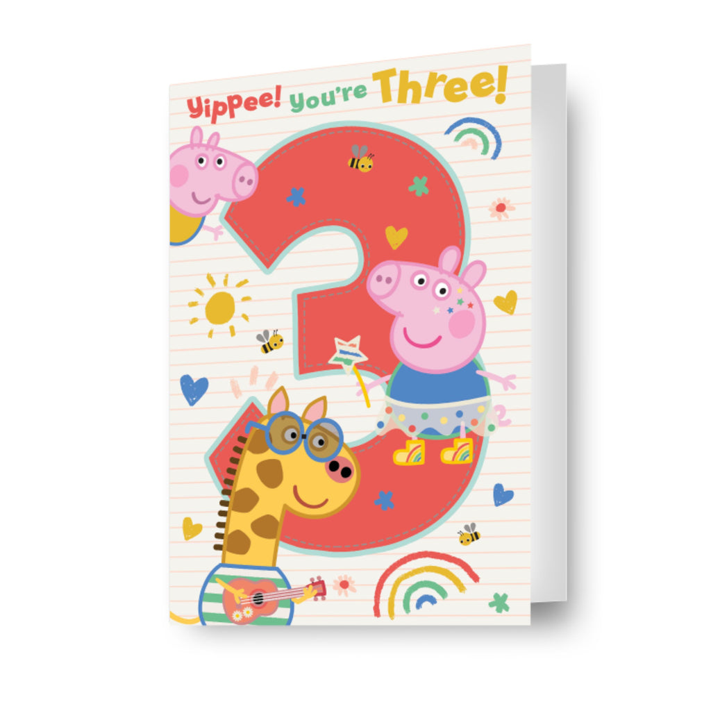 Peppa Pig Age 3 Birthday Card
