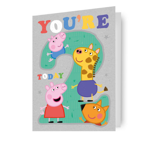 Peppa Pig Age 2 Birthday Card