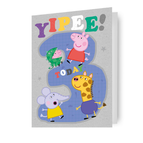 Peppa Pig Age 3 Birthday Card