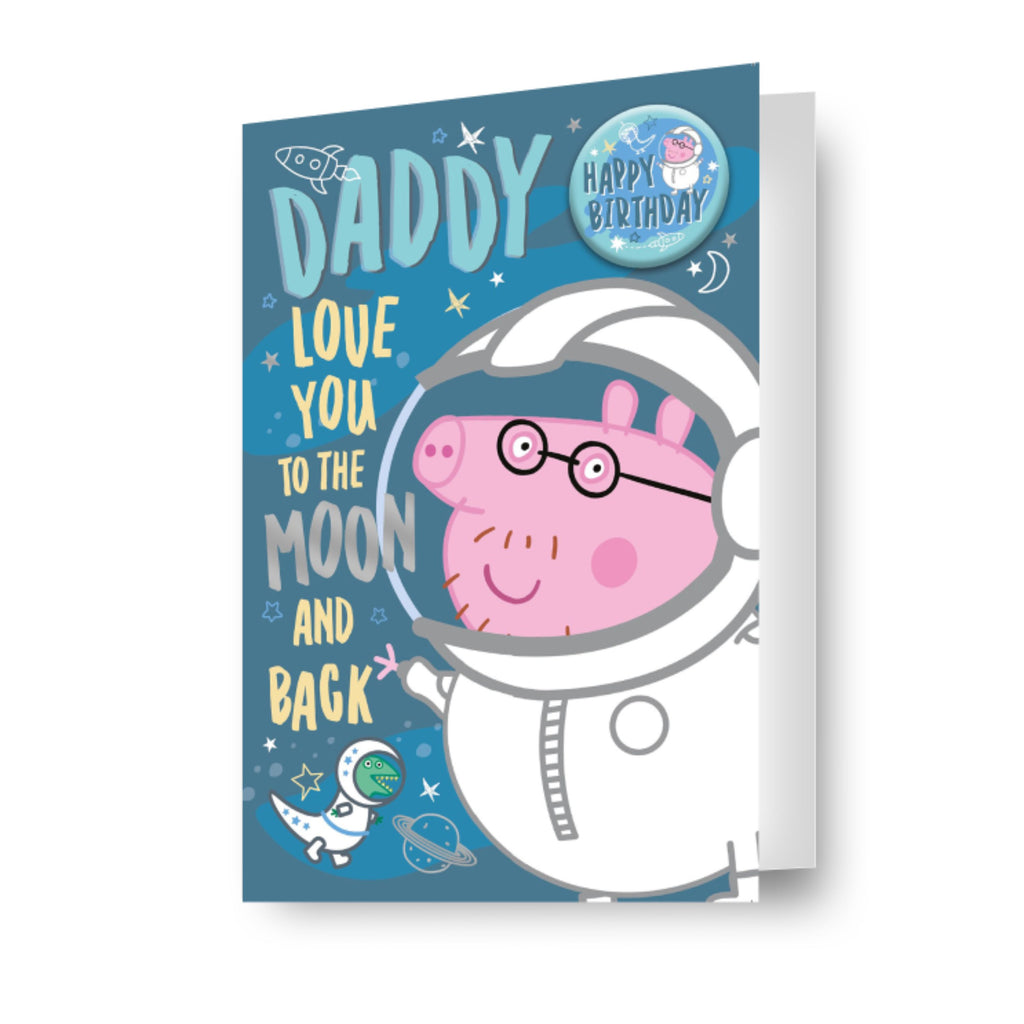 Peppa Pig Daddy Birthday Card with badge