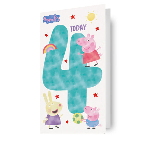 Peppa Pig Age 4 Birthday Card