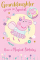 Peppa Pig Badge Granddaughter Birthday Card