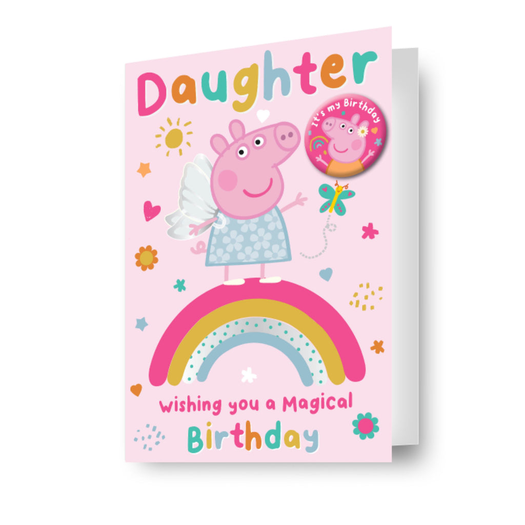 Peppa Pig Badge Daughter Birthday Card