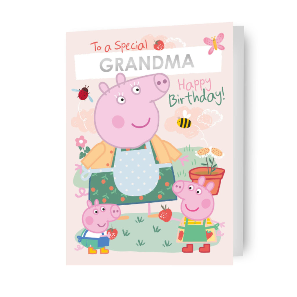 Peppa Pig gepersonaliseerde verjaardagskaart met stickervel