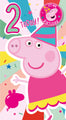 Peppa Pig Age 2 Badge Birthday Card