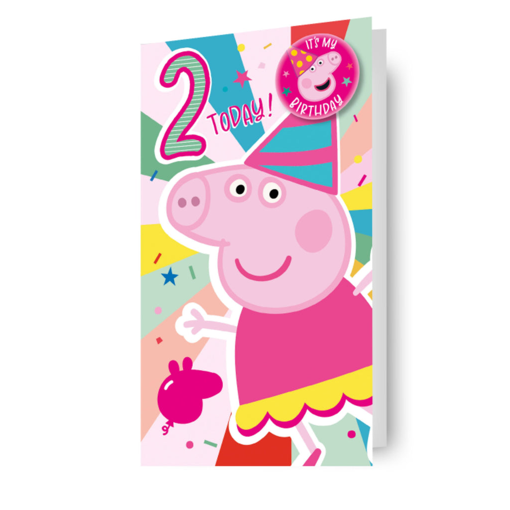 Peppa Pig Age 2 Badge Birthday Card
