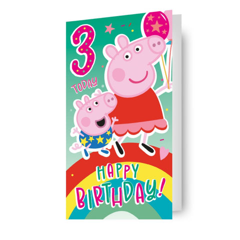 Peppa Pig Age 3 Sticker Birthday Card