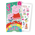 Peppa Pig Age 3 Sticker Birthday Card
