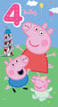 Peppa Pig Age 4 Sticker Birthday Card