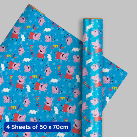 Peppa Pig 4 Sheets & 4 Tags Gift Wrap Bundle