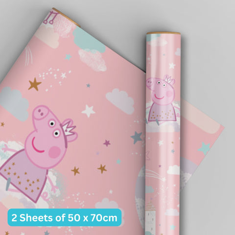 Peppa Pig 2 Sheet & 2 Tags Wrapping Paper