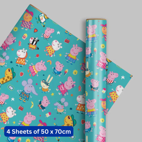 Peppa Pig 4 Sheets & 4 Tags Gift Wrap Bundle