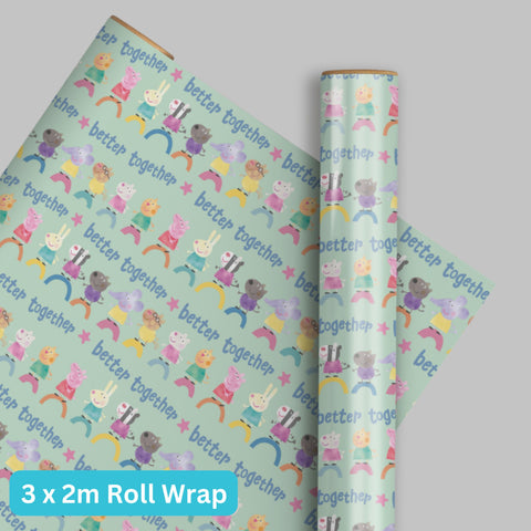 Peppa Pig 2m Roll Wrapping Paper - 3 Pack Bundle