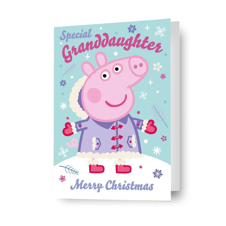 Peppa Pig 'Granddaughter' Christmas Card