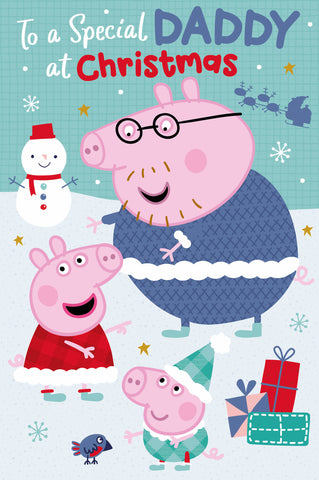 Cartolina di Natale papà Peppa Pig