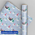 Carta da regalo natalizia Peppa Pig, confezione regalo, 4 fogli e 4 etichette