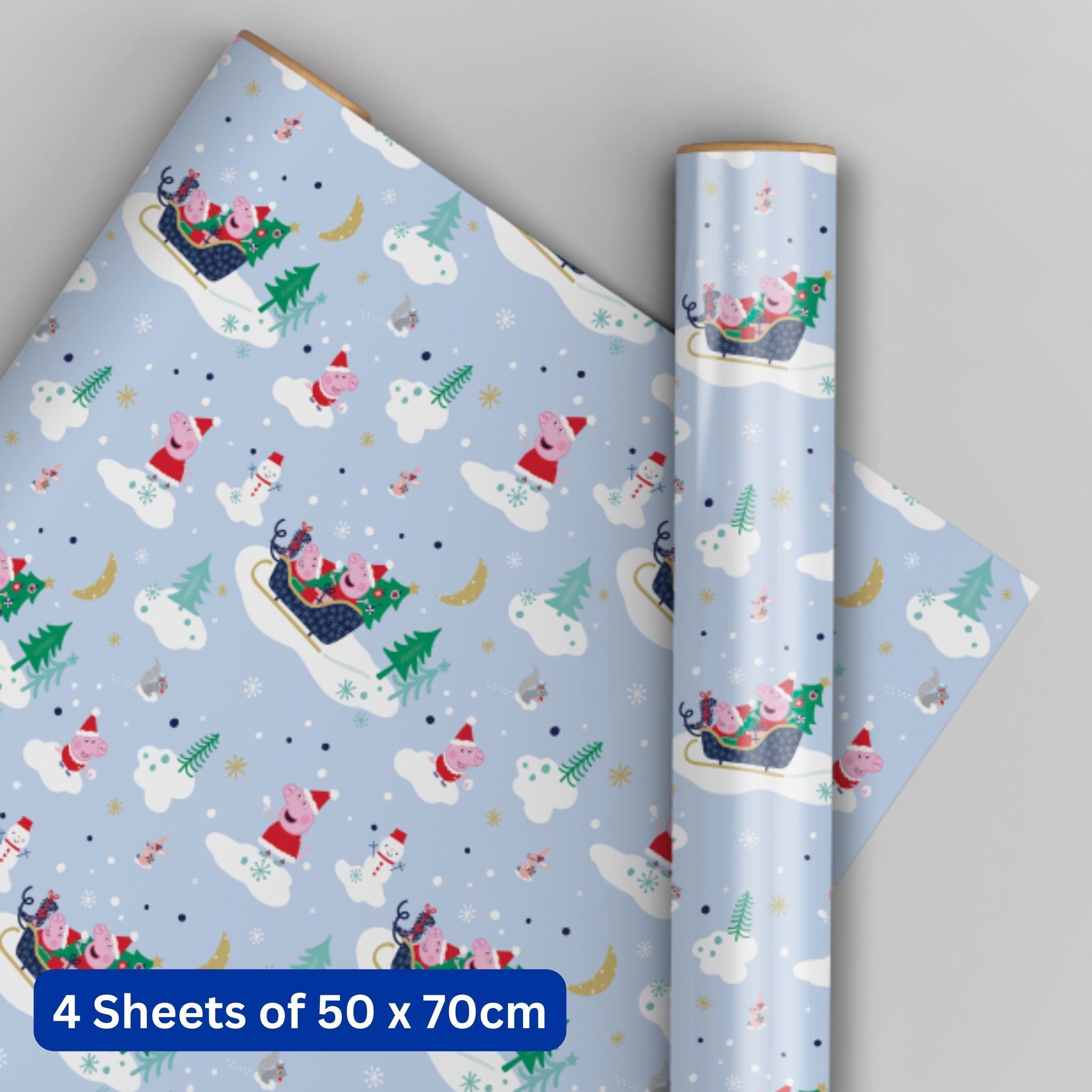 Peppa Pig Christmas Wrapping Paper 4 Sheets & 4 Tags Danilo Promotions