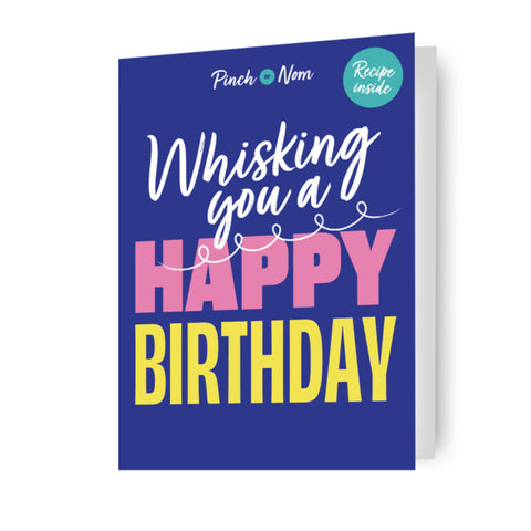 Pinch Of Nom Birthday Card Featuring a Recipe For Raspberry and Blueberry Baked Cheesecake