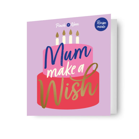 Pinch Of Nom Mum Birthday Card Featuring A Recipe For Lemon Drizzle Cake