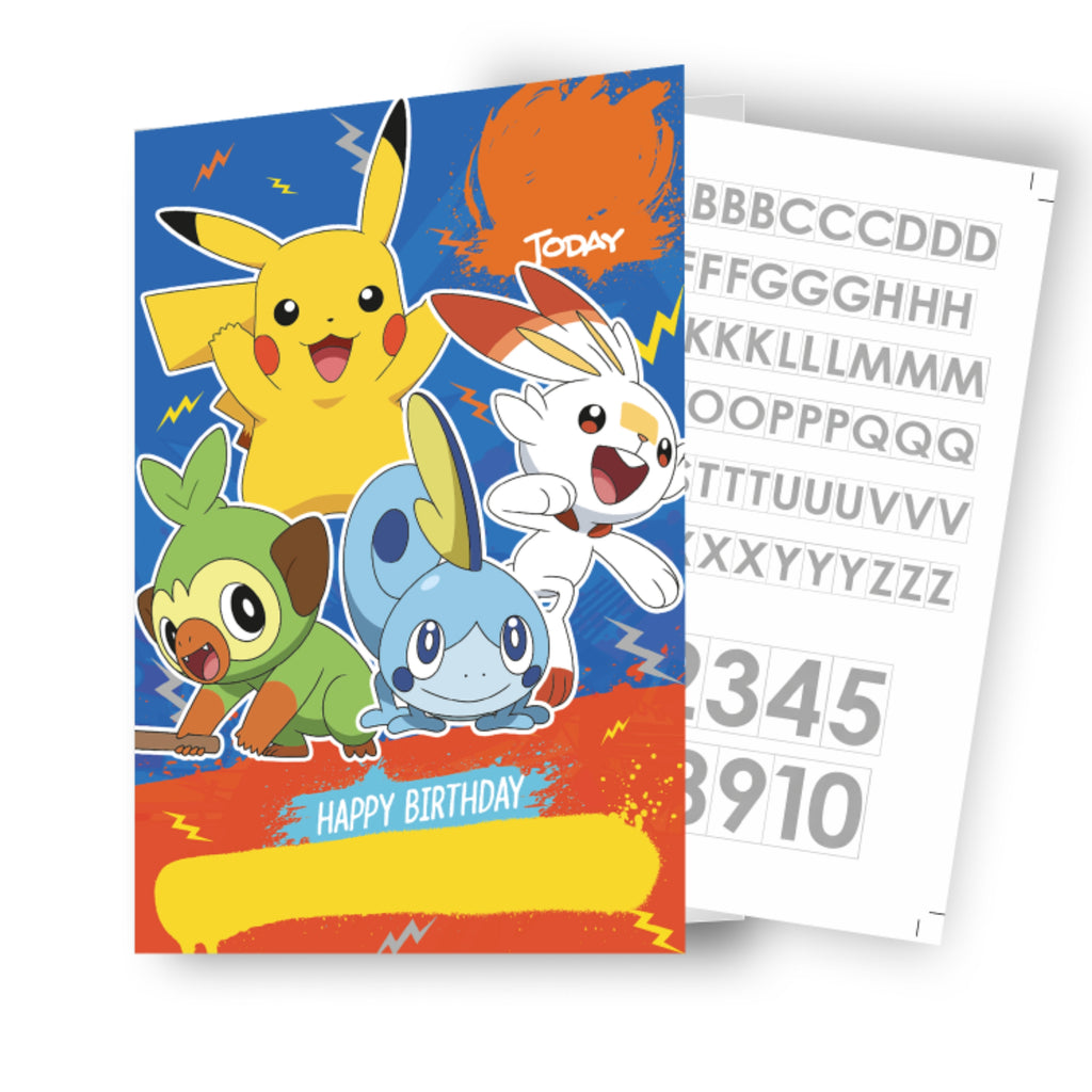 Pokemon Personalise Birthday Card With Sticker Sheet