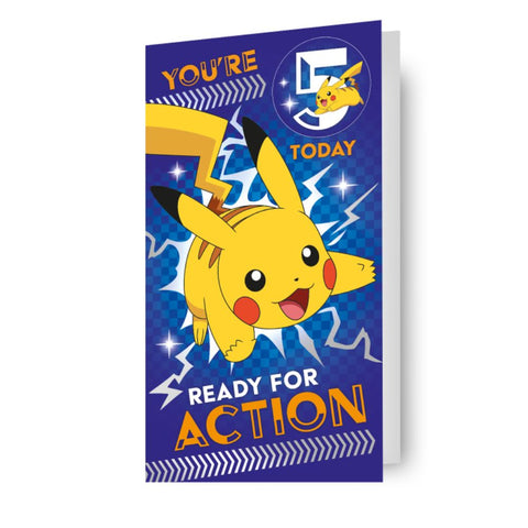 Pokemon Multi Ages 5-8 Sticker Birthday Card