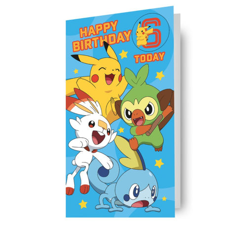 Pokemon Multi Ages 5-12 Sticker Birthday Card