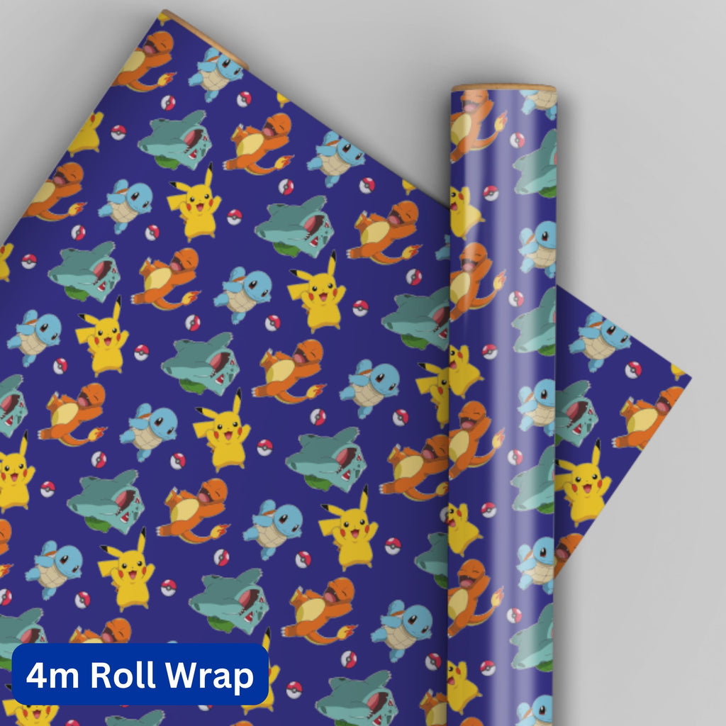 Pokémon Blue 4m Roll Wrapping Paper