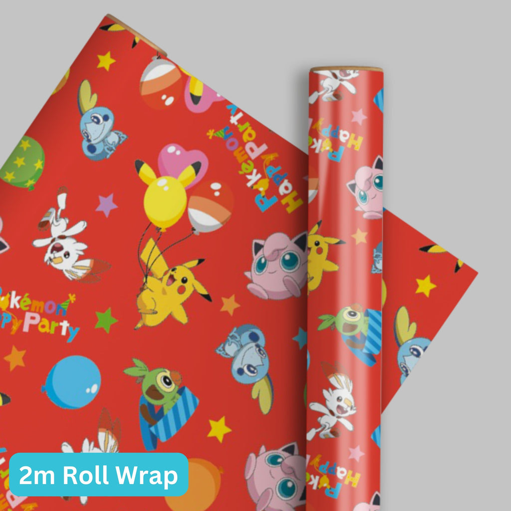 Pokémon Red Birthday Wrapping Paper 2m Roll