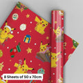 Pokemon Christmas 8 Sheets & 8 Tags Gift Wrap Bundle