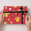 Pokemon Christmas 4 Sheets & 4 Tags Gift Wrap