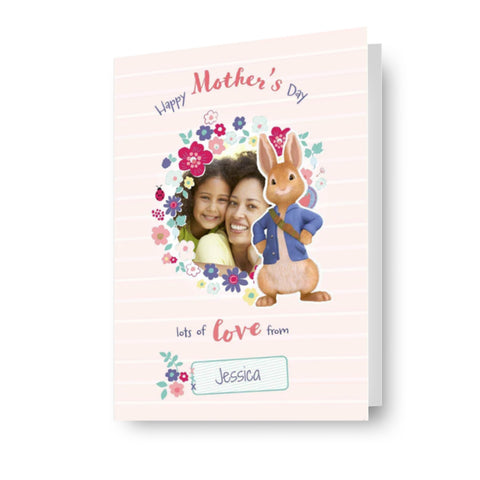 Peter Rabbit Personalised Mother's Day Photo Card 'Lots Of Love From...'