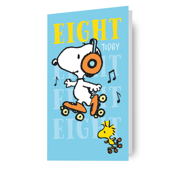 Peanuts Snoopy Age 8 Birthday Card