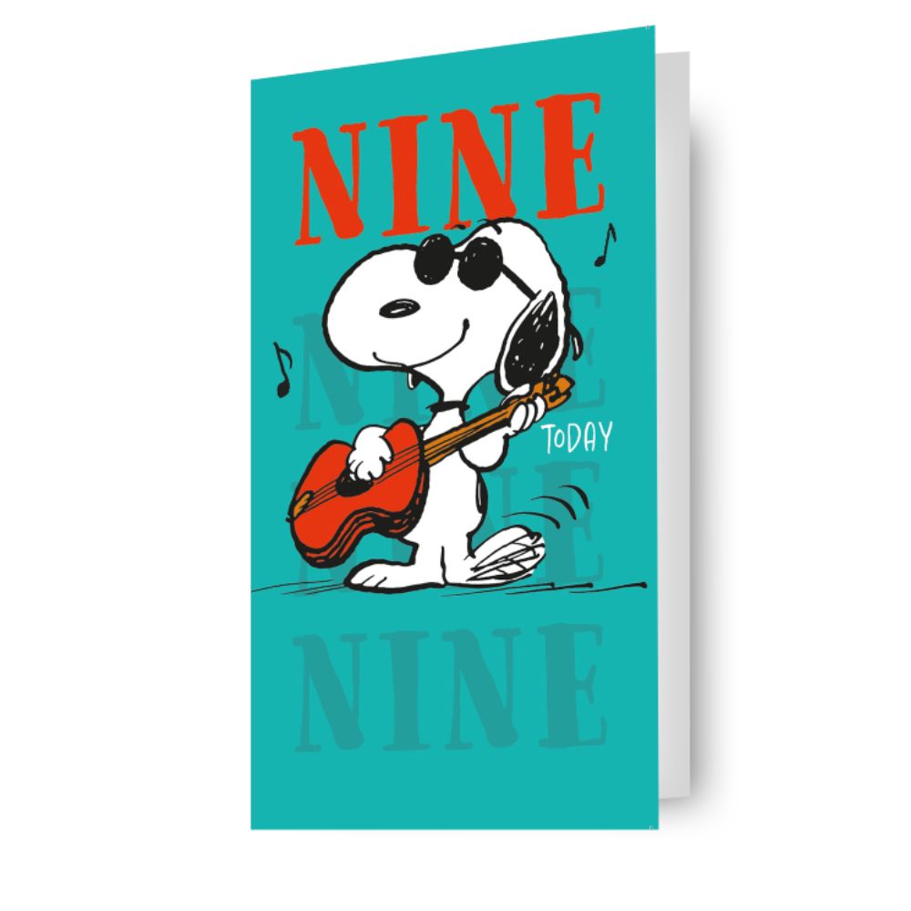 Peanuts Snoopy Age 9 Birthday Card