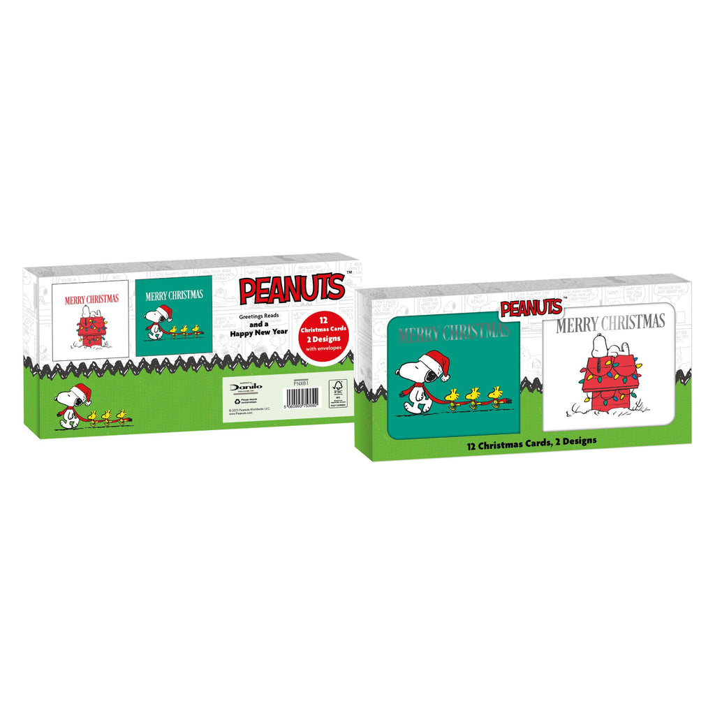 PEANUTS SNOOPY MULTIPACK VAN 12 KERSTKAARTEN