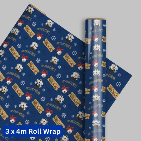 The Polar Express Wrapping Paper 4m Roll - 3 Pack Bundle