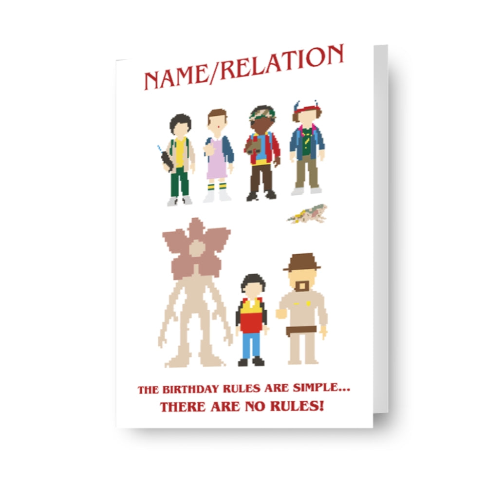 Stranger Things Personalised Birthday Card