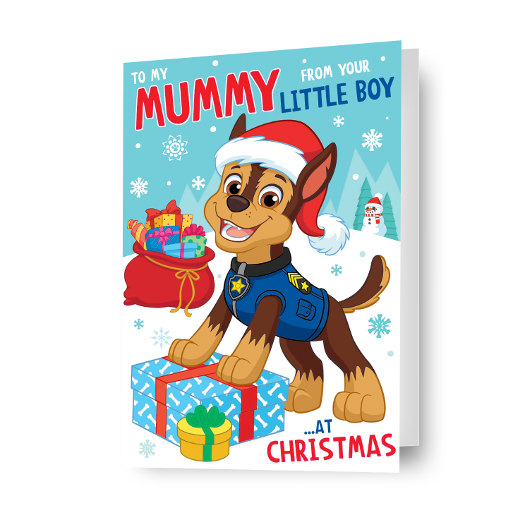 Paw Patrol Mummy 'From Your Little Boy' Christmas Card