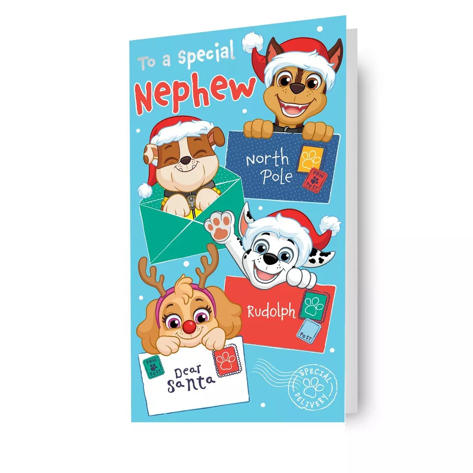 Paw Patrol Weihnachtskarte Für Neffen – Offizielle Karte 7x6 Zoll