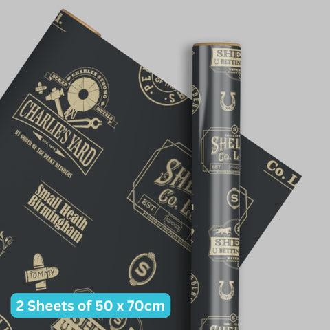 Peaky Blinders 2 Sheets & 2 Tags Gift Wrap