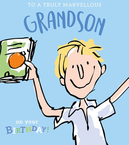 Roald Dahl Grandson Birthday Card James and the Giant Peach