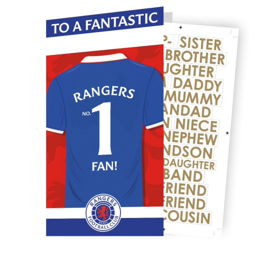 Glasgow Rangers FC Sticker Birthday Card