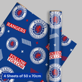 Glasgow Rangers FC 4 Sheets & 4 Tags Gift Wrap Bundle