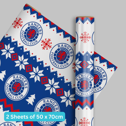 Glasgow Rangers FC Christmas 2 Sheets & 2 Tags Gift Wrap