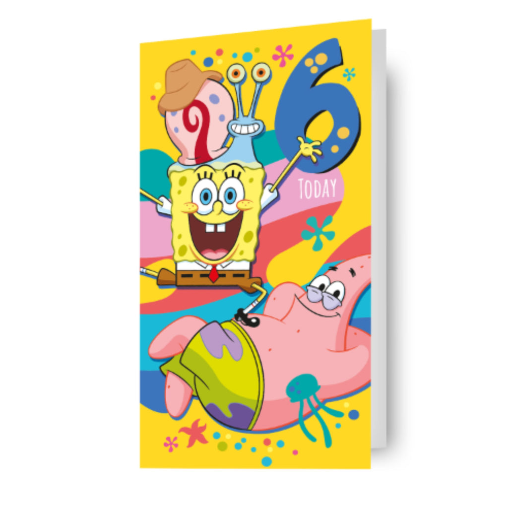 SpongeBob SquarePants Verjaardagskaart voor 6 jaar