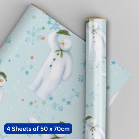 The Snowman Christmas 4 Sheets & 4 Tags Gift Wrap Bundle