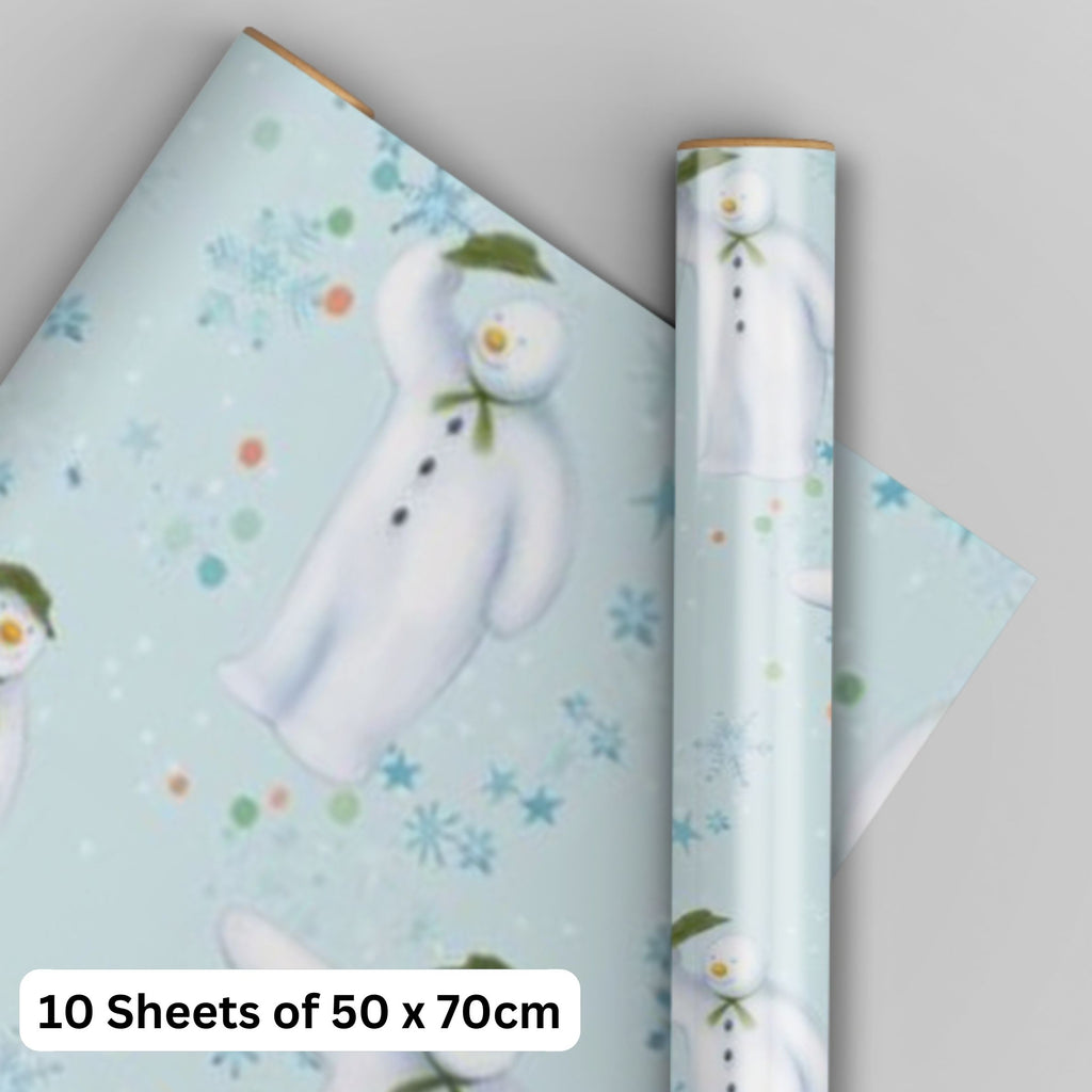 Het Sneeuwman Kerst Inpakpapier 10 Vellen & 10 Labels