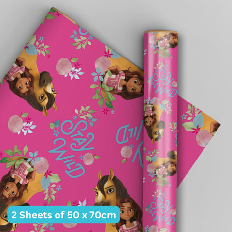 Spirit Birthday Wrapping Paper 2 SHEET 2 TAGS, Officially Licensed Product