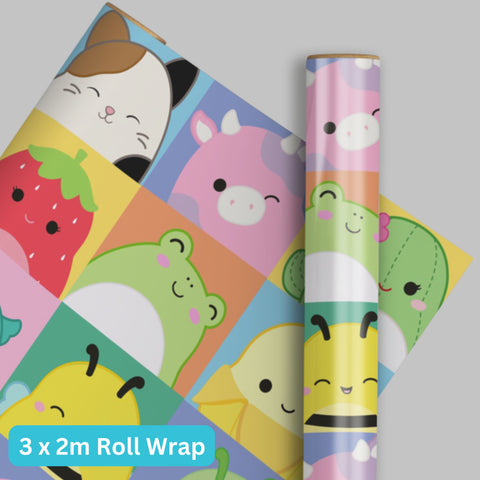 Squishmallows Gift Wrap Roll 2m - 3 Pack Bundle
