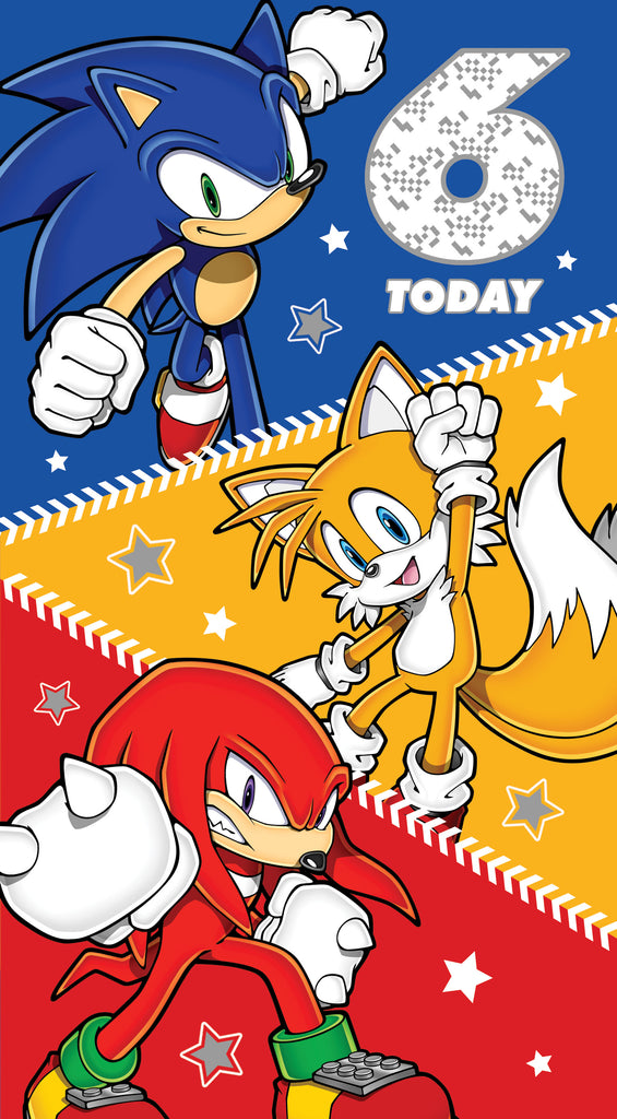 Sonic the Hedgehog Age 6 Birthday Card